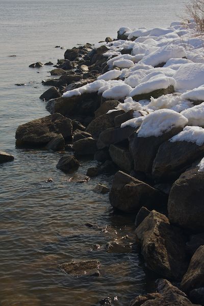 Penn Treaty Snow Covered Rocks