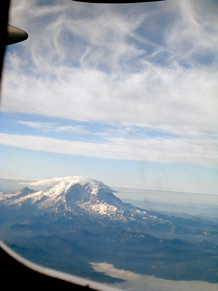 Mt. Rainier from a Plane