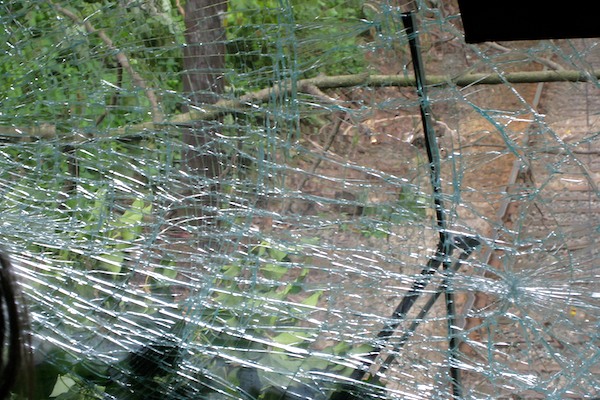 Shattered Trolley Window