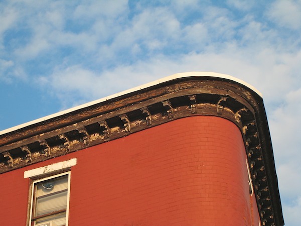 Red Rounded-Corner Building