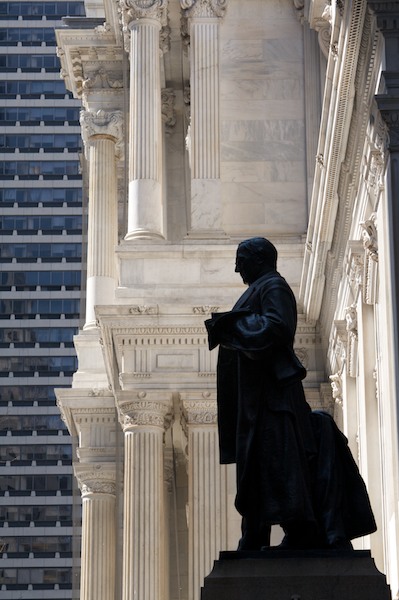 City Hall Statue Silhouette